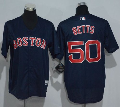 Red Sox #50 Mookie Betts Dark Blue Cool Base Stitched Youth MLB Jersey